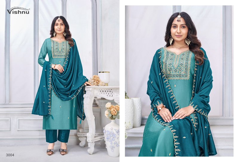 Jamaina By Vishnu Roman Silk Dress Material 